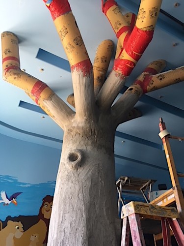 Making a tree for the Brand Family Lion King Playroom